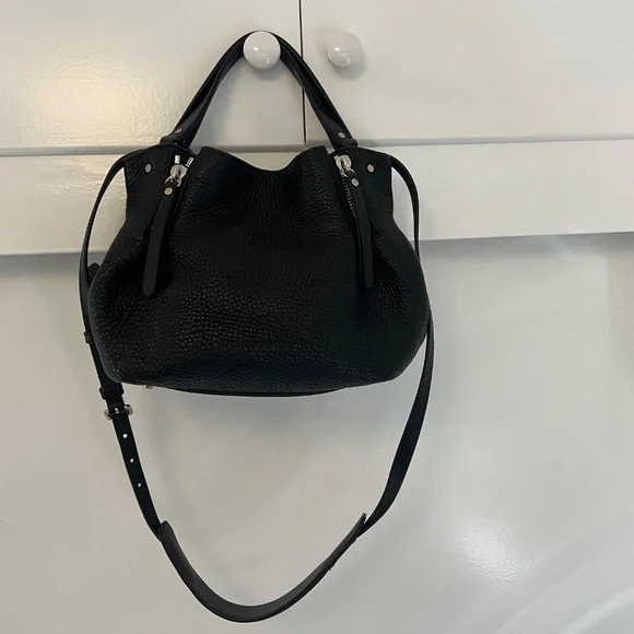 BURBERRY Maidstone Black Leather House Check Canvas Small Tote Bag - Picture 8 of 14